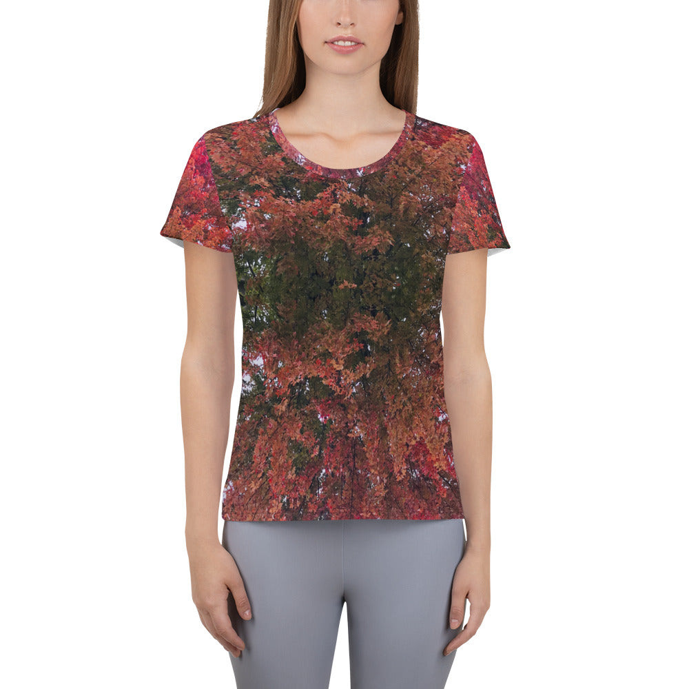 Autumn Leaves, Women's Athletic T-shirt